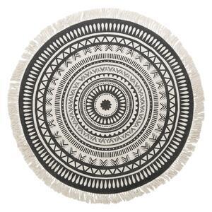 Favi Covor țesut manual din bumbac westwing collection benji, ø 150 cm, bej-negru Ofertă