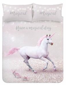 Favi Lenjerie de pat catherine lansfield echanted unicorn, 135 x 200 cm, violet - roz Ofertă