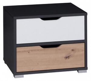 Favi Noptieră dita snoc, 50x40x40, grafit/alb/stejar artisan Ofertă