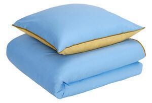 Favi Lenjerie de pat din bumbac hübsch line, 140 x 200 cm, albastru - galben Ofertă