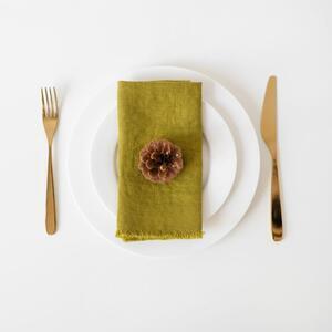 Favi Set 2 șervețele din in linen tales classic, 40 x 40 cm, verde Ofertă