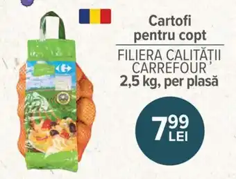 Carrefour Cartofi pentru copt filiera calității carrefour 2,5 kg, per plasă Ofertă
