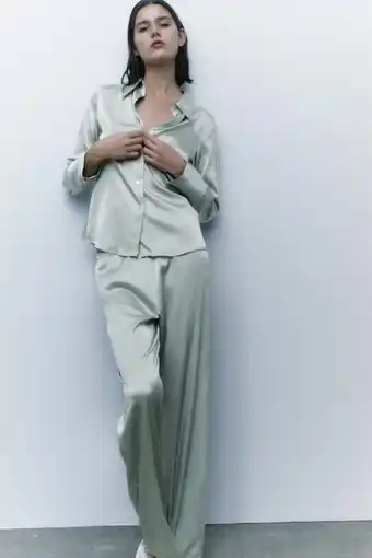 Zara Pantaloni lungi din mătase Ofertă