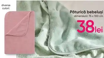 Păturică bebeluși dimensiuni: 75 x 100 cm