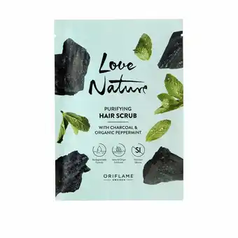Exfoliant purificator pentru păr cu cărbune şi mentă organică love nature