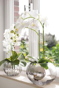 Favi Orhidee la ghiveci artificiala, fibre artificiale, alb, 70 cm Ofertă