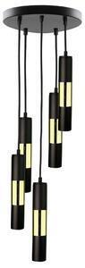 Favi Lustră pe cablu magnuma 5xgu10/50w/230v neagră/aurie Ofertă