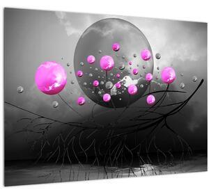Tabloul cu bile roz (70x50 cm)