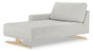 Favi Otoman creo, cotiera pe partea stanga cu picioare din metal auriu, gri deschis Ofertă