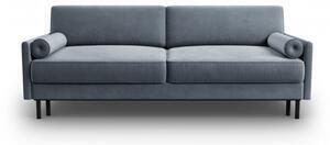 Favi Canapea extensibila scott cu 3 locuri si tapiterie din catifea, albastru deschis Ofertă