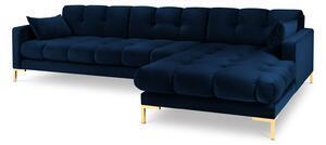 Favi Coltar mamaia, colt pe partea dreapta cu picioare din metal auriu, albastru royal Ofertă