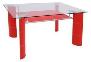 Favi Masă de bucatarie mb-05, rosu, 130x90x72 cm, metal, sticla securizata Ofertă