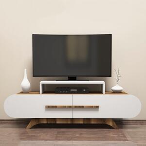 Favi Comoda rose, din pal melaminat, nuc/alb, 145x37x50 cm Ofertă