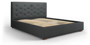 Favi Pat seri gri inchis cu tesatura structurala si lada depozitare 140x200 Ofertă