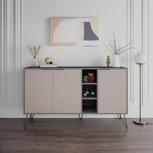Comoda clara console, gri antarcit/light mocha, pal melaminat, 142x83x