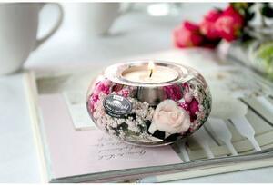 Favi Suport lumanare smart little rose, sticla, multicolor, 9x5 cm Ofertă