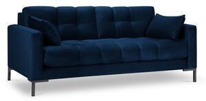 Favi Canapea 2 locuri mamaia cu tapiterie din catifea, picioare din metal negru, albastru royal Ofertă