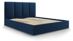 Favi Pat pyla albastru royal cu tesatura structurala si lada depozitare 160x200 Ofertă