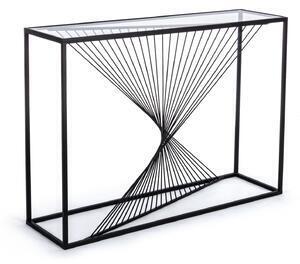 Favi Consola espiral, otel sticla, negru, 107x30.5x79 cm Ofertă
