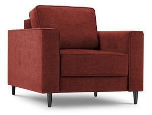 Favi Fotoliu dunas cu tapiterie din tesatura structurala si picioare din metal negru, rosu Ofertă