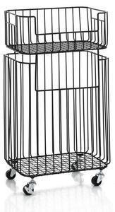 Favi Cos de rufe dublu noa, metal, negru, 39.5x25.5x79.5 cm Ofertă