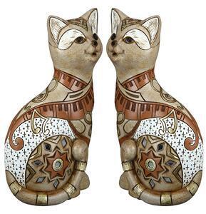 Favi Set 2 figurine cat musical sitting, rasina, multicolor, 12x21x8 cm Ofertă
