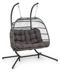 Favi Blumfeldt biarritz double, balansoar suspendat, scaune duble, pernă pentru șezut, 240 kg, gri închis Ofertă