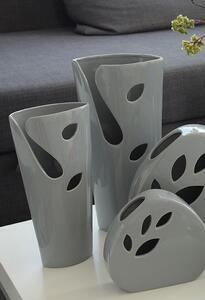 Favi Vaza slim vito grey, ceramica, gri, 7x27x13 cm Ofertă