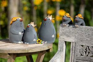 Favi Set 2 figurine mole, ceramica, multicolor, 8x12.5x7.5 cm Ofertă