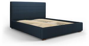 Favi Pat aranda albastru royal cu tesatura structurala si lada depozitare 140x200 Ofertă