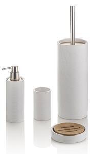Favi Set 4 accesorii baie fox, rasina otel bambus, alb, 9.2x9.2x23.7 cm Ofertă