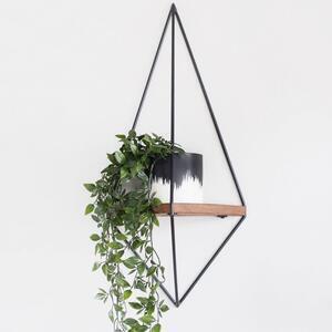Favi Suport pentru ghiveci wr039, maro/negru, lemn de molid/metal, 60x23x15 Ofertă