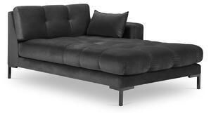 Favi Otoman mamaia, cotiera pe partea dreapta cu picioare din metal negru, gri inchis Ofertă