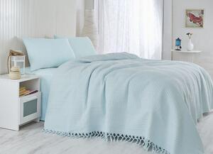 Favi Cuvertura pat dublu kuzey, bumbac 100%, albastru deschis, 220 x 240 cm Ofertă