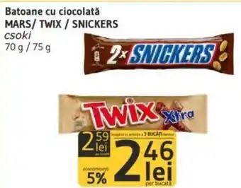 Supeco Mars / Twix / Snickers batoane cu ciocolata 70/75g Ofertă