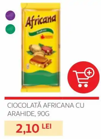 Auchan Africana ciocolată cu arahide 90 g Ofertă