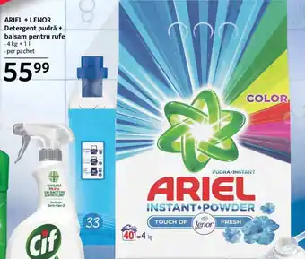 Selgros ariel + lenor detergent pudră + balsam pentru rufe 4kg + 1l Ofertă