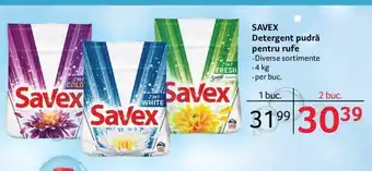 Selgros savex detergent pudră pentru rufe 4kg Ofertă