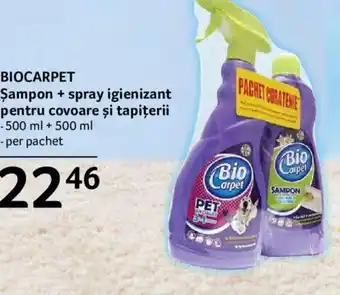 Selgros biocarpet șampon + spray igienizant pentru covoare și tapițerii 500ml + 500ml Ofertă