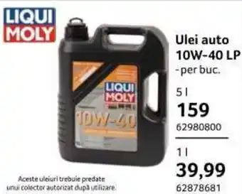 Selgros Liqui moly ulei auto 10W-40 LP per buc. 5L Ofertă