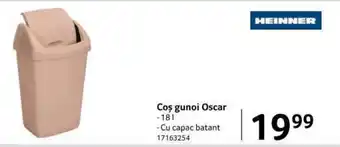 Heinner Coș gunoi Oscar 18 L, Cu capac batant