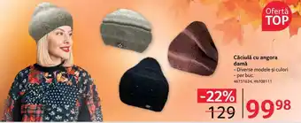Selgros Căciulă cu angora damă Diverse modele și culori, per buc Ofertă