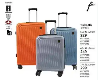 Selgros Troler ABS per buc 55 x 40 x 20 cm Ofertă