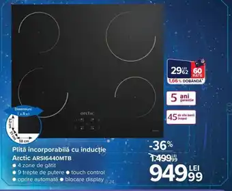 Carrefour Arctic Plită încorporabilă cu inducție ARSI6440MTB Ofertă