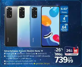 Xiaomi Redmi Note 11 Smartphone dual SIM, procesor: Octa-Core, android 11, capacitate baterie: 5000 mAh, garanție 24 luni