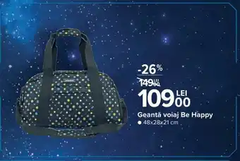 Carrefour Geantă voiaj Be Happy 48x28x21 cm Ofertă