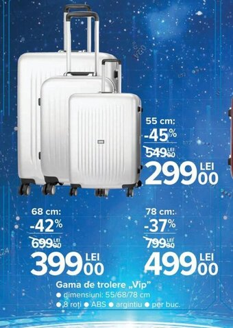 Carrefour Gama de trolere Vip 8 roti per buc 78 cm Ofertă
