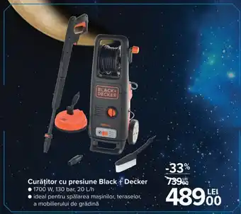 Carrefour Black + Decker Curățitor cu presiune 1700 W, 130 bar, 20 L/h Ofertă