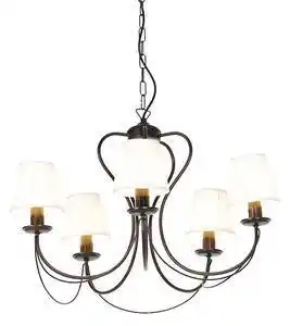 Favi Candelabru maro cu clemă plisată cremă cu 5 lumini - como Ofertă