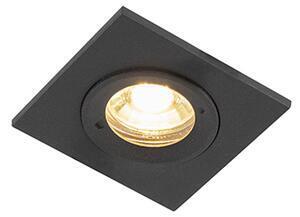 Spot modern încastrat negru ip44 - xena square